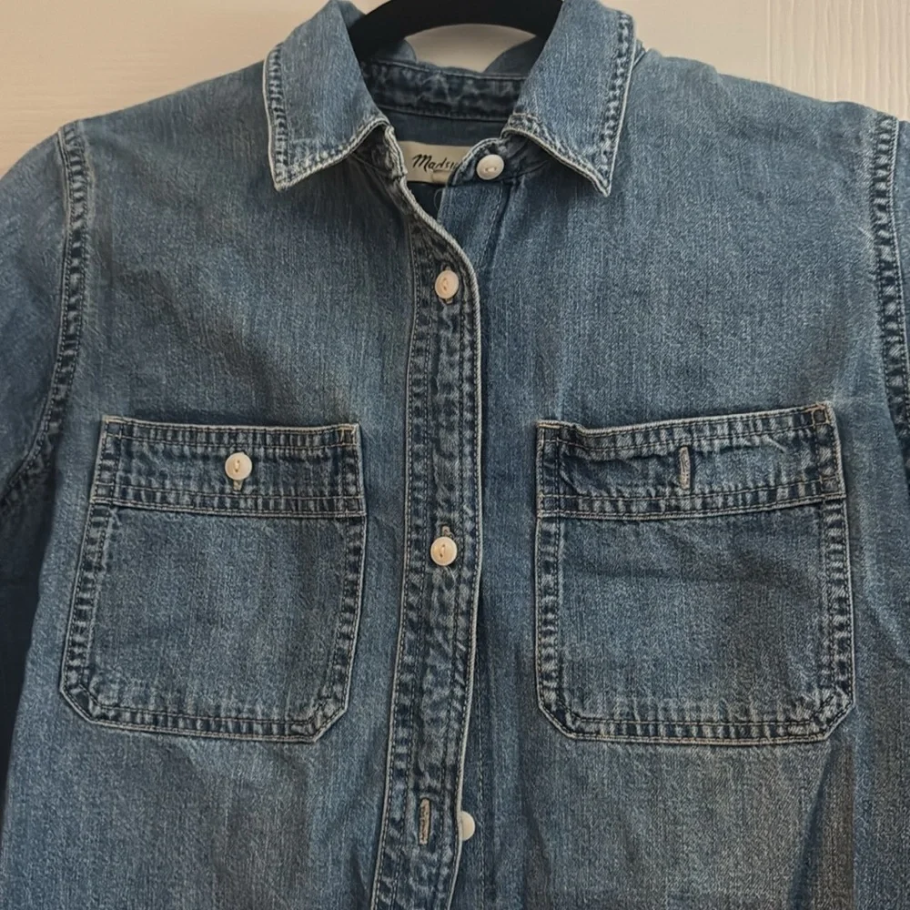 Madewell denim button up shirt blouse, 100% cotton, size S - Picture 2 of 3